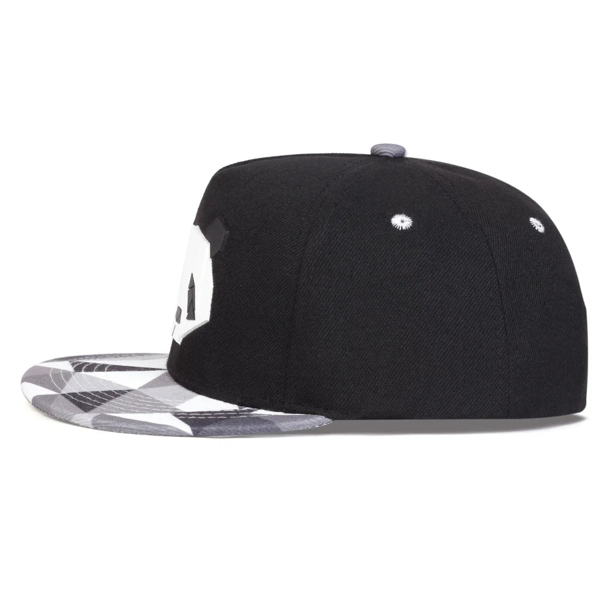 Geometric Panda Cap – Flat Camo Brim, 3 Colors