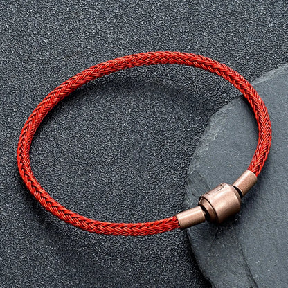 Braided Steel Cable Bracelet – 22 Colors, 19–23 cm