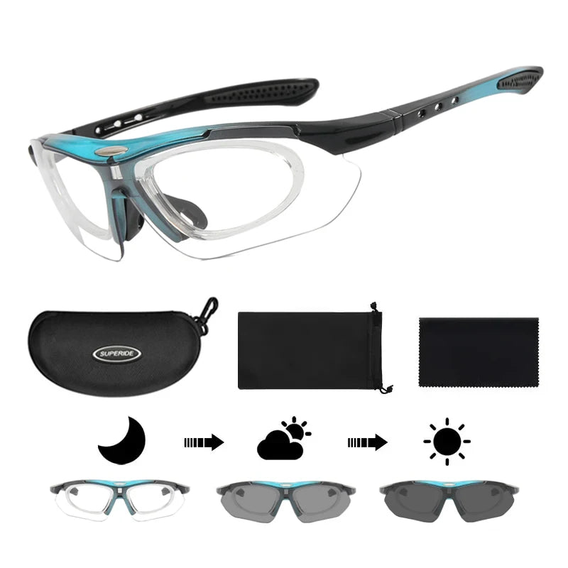 Photochromic Cycling Sunglasses - UV400, 152mm Wide