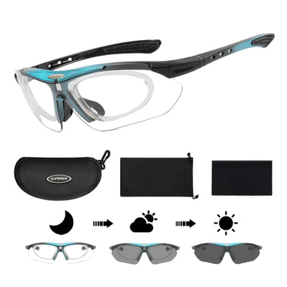 Photochromic Cycling Sunglasses - UV400, 152mm Wide