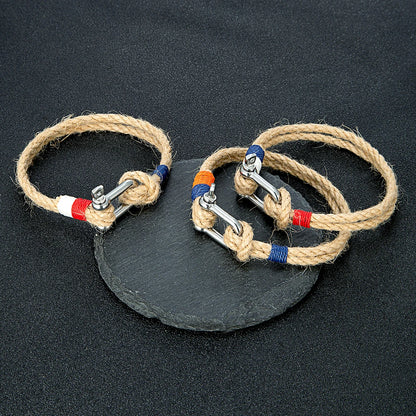Double-Strand Rope Bracelet – Screw-Pin Shackle, 8 Styles