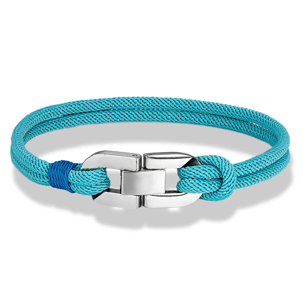 Double-Strand Rope Bracelet – Silver-Tone Clasp, 17–23 cm