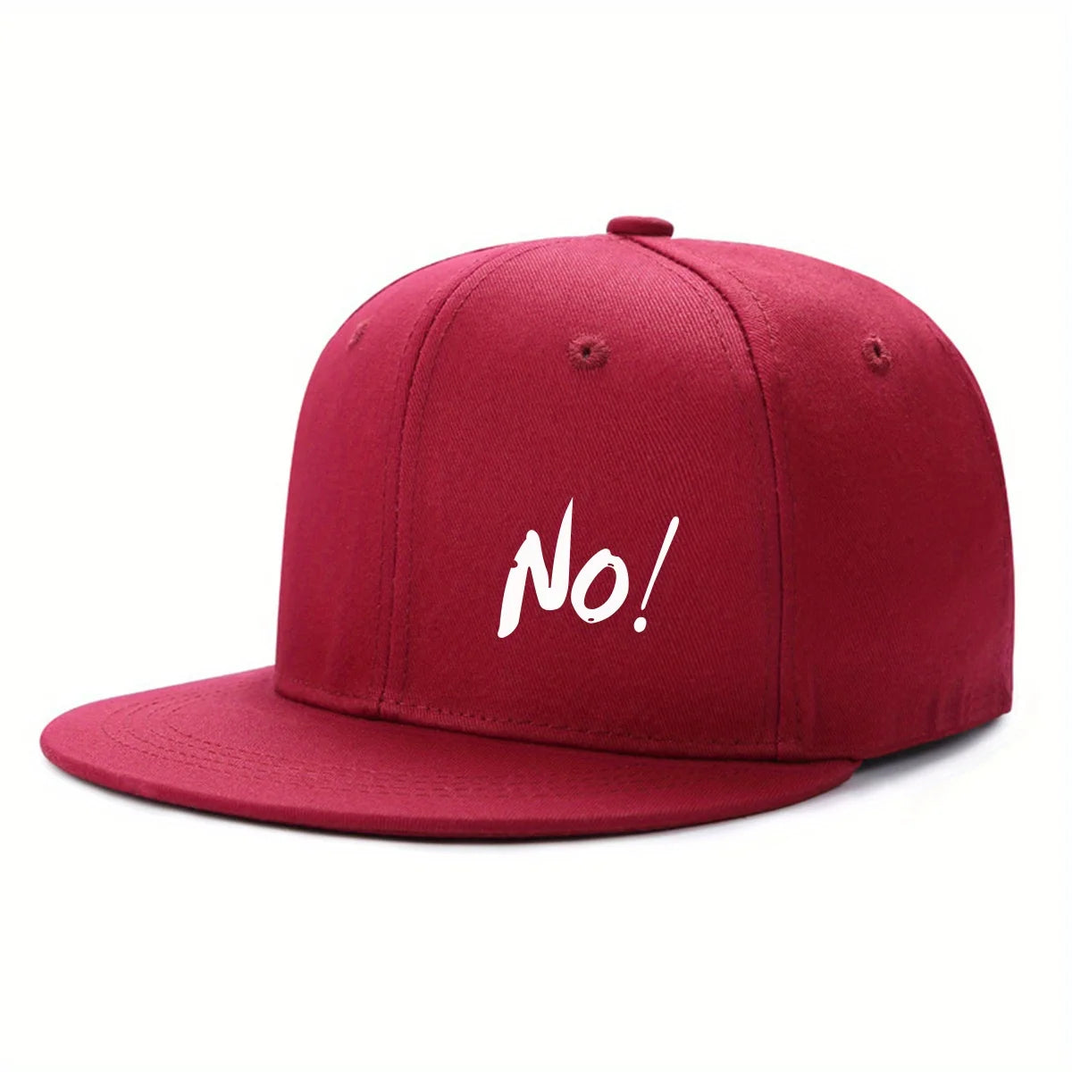 “No!” Graphic Flat-Brim Cap – 14 Colors