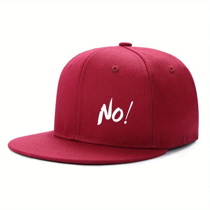 “No!” Graphic Flat-Brim Cap – 14 Colors
