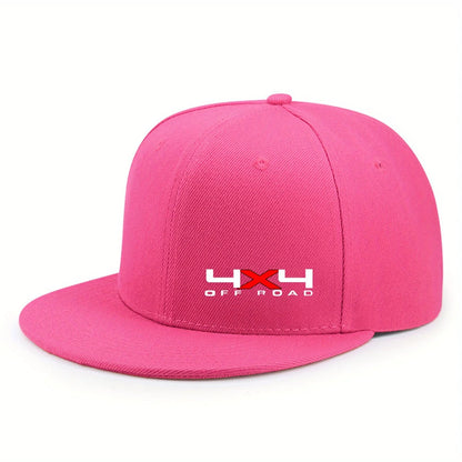 Solid Color Snapback Hat Flat Brim, Adjustable, Unisex