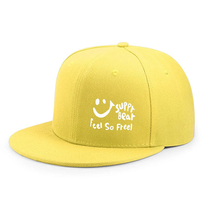 Smile Graphic Flat-Brim Cap – Breathe, 16 Colors