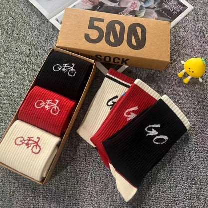 Bicycle Graphic Crew Socks 3-Pack – Boxed Gift Set