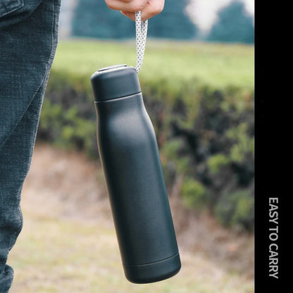 Stainless Steel Thermos Bottle – Carry Loop, 5 Colors