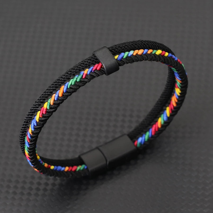 Double-Strand Rope Bracelet – Black Clasp, 3 Sizes