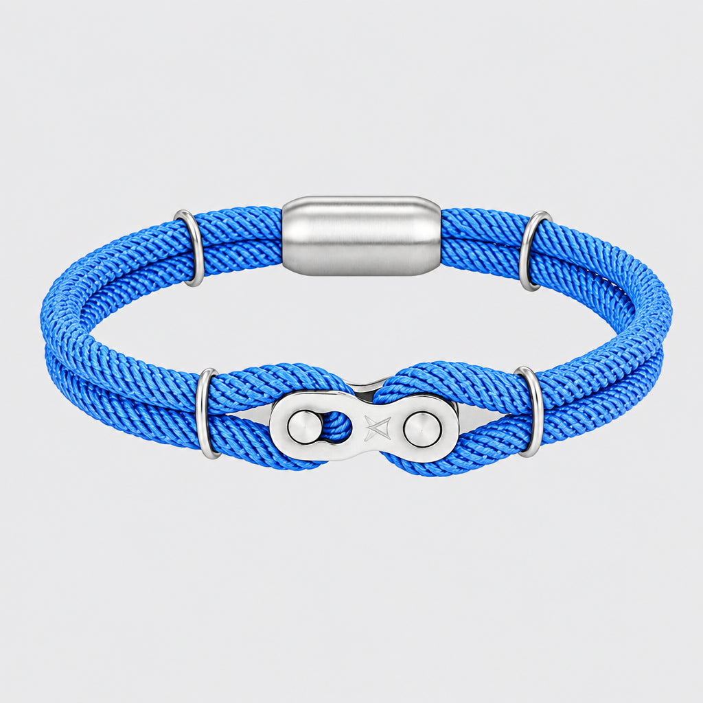 Biker Chain Magnetic Bracelet Rugged Rope & Rock Style deideas