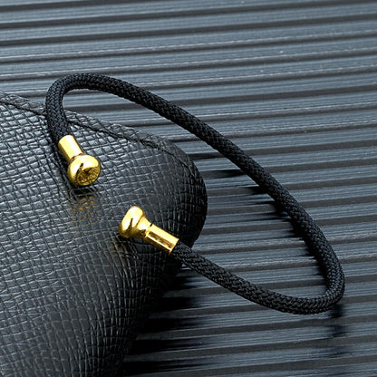 Cord-Wrapped Open Cuff Bracelet – Gold-Tone Ends, Black or Red