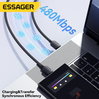 USB-C to USB-C Cable – 100W, Braided, 1 m or 2 m
