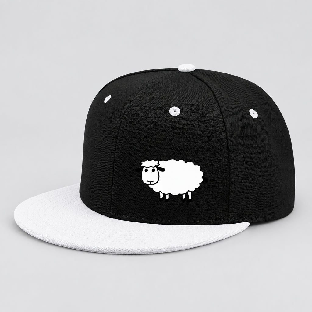 Sheep Graphic Baseball Cap – Adjustable Flat Brim Hat