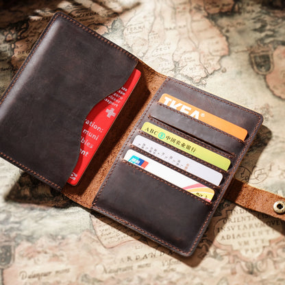 Passport Holder & Card Wallet – Snap Closure, 3 Colors