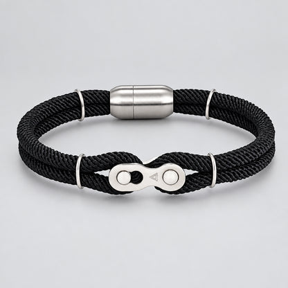 Biker Chain Magnetic Bracelet Rugged Rope & Rock Style deideas
