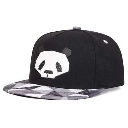 Geometric Panda Cap – Flat Camo Brim, 3 Colors
