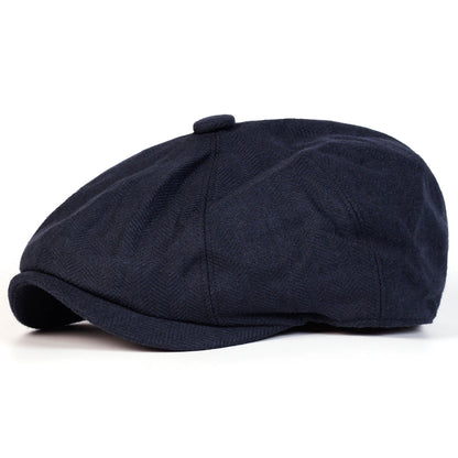Herringbone Newsboy Cap Retro Painter's Beret, Unisex