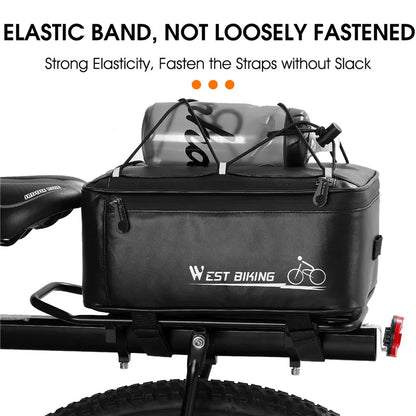 Bike Rear Rack Bag – West Biking 4L, Black, Rain Cover