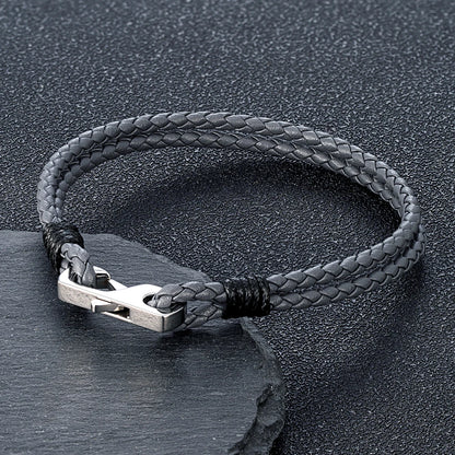 Leather Cord Bracelet – 3 mm, Square Magnetic Clasp