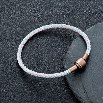 Braided Steel Cable Bracelet – 22 Colors, 19–23 cm