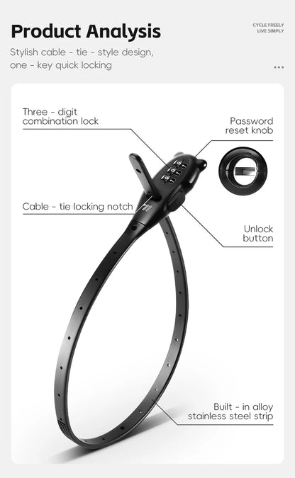 Zip-Tie Combination Lock – 3-Digit, 31 or 53 cm
