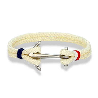 Nautical Steel Double Rope Anchor Bracelet Waterproof, Unisex & Adventure Ready deideas