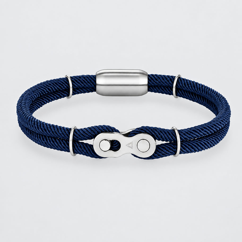 Biker Chain Magnetic Bracelet Rugged Rope & Rock Style deideas