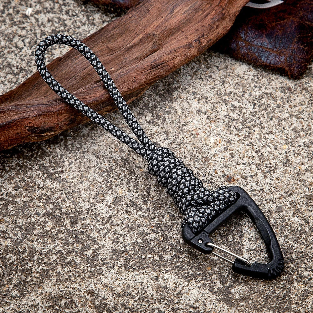 Heavy duty paracord keychain, wrist accessory and safety backpack deideas