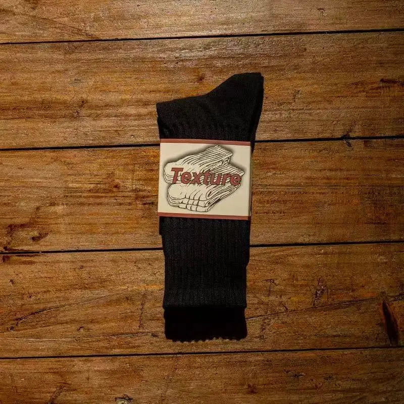 Retro Cushioned Crew Socks – Thick Cotton Blend