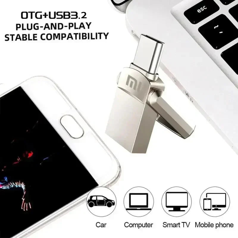 Xiaomi USB Flash Drive 1TB 2TB USB 3.0 High Speed Car Electronic Accessory Adapter Plug Play Video Large Storage Flash Drive deideas