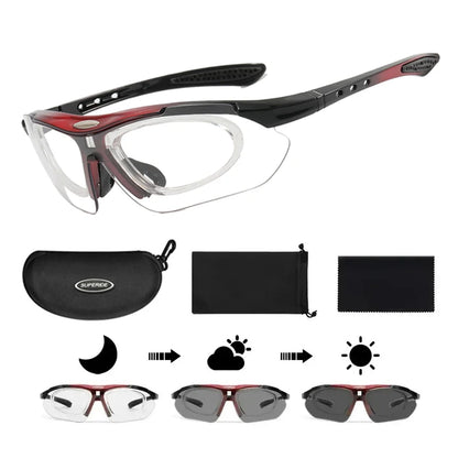 Photochromic Cycling Sunglasses - UV400, 152mm Wide
