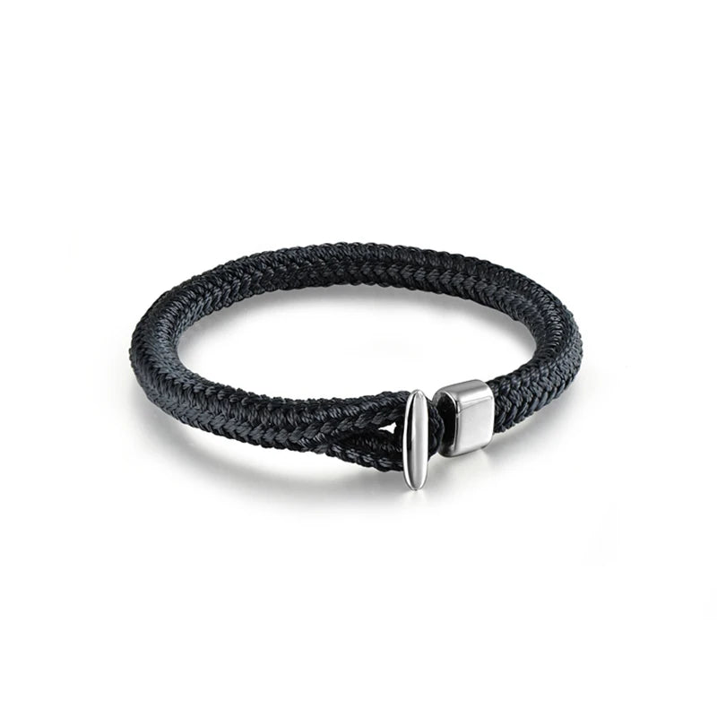 Braided Rope Bracelet – Toggle Closure, 6 Colors, 19–21 cm