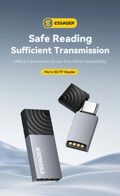 MicroSD Card Reader USB-C & USB 2.0, Dual Interface