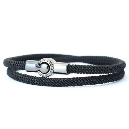 Simple Style Men Rope Bracelet Magnet Buckle Bilayer Outdoor Sports Nautical Braslet Pulseras Para Hombre Perfect Gift For Him deideas
