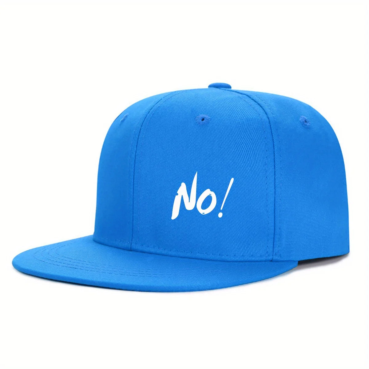 “No!” Graphic Flat-Brim Cap – 14 Colors