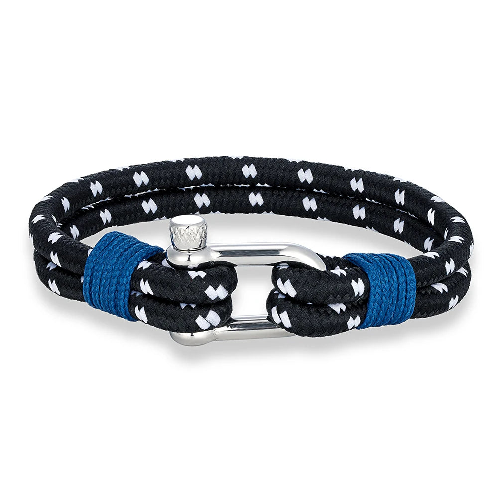 Double-Cord Rope Bracelet – Screw-Pin Shackle, 4 Colors