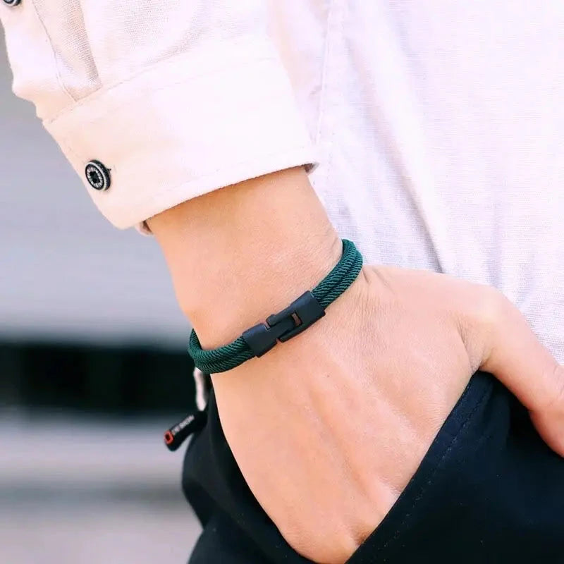 Dual Weave Bracelet Represents the double layer intertwined with style and resistance deideas