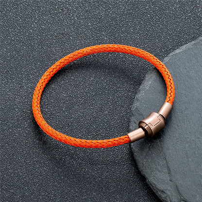 Braided Steel Cable Bracelet – 22 Colors, 19–23 cm