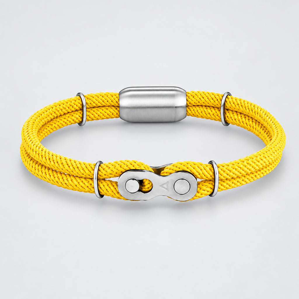 Biker Chain Magnetic Bracelet Rugged Rope & Rock Style deideas