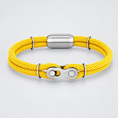 Biker Chain Magnetic Bracelet Rugged Rope & Rock Style deideas