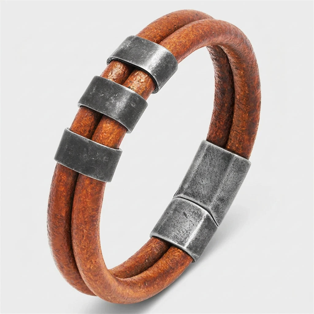 Equestrian Edge Vintage Double Strand Leather Bracelet deideas