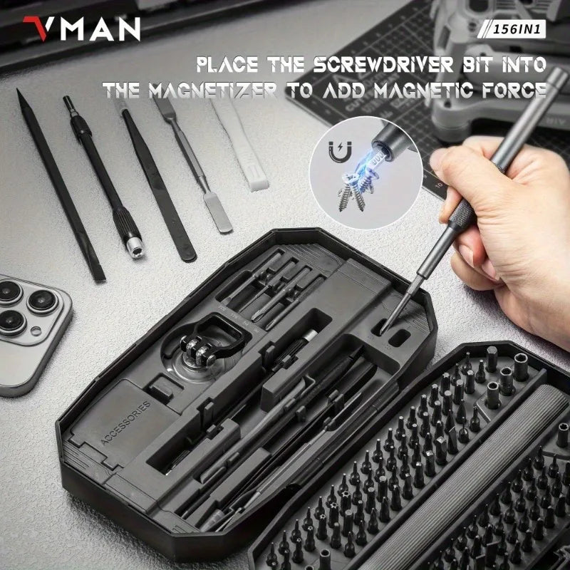 Mini Electric Screwdriver Set – 156-in-1 Precision Repair Kit