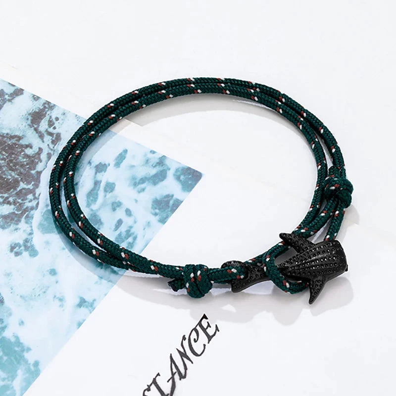Ocean Lover Bracelet Black Whale Multilayer Rope deideas