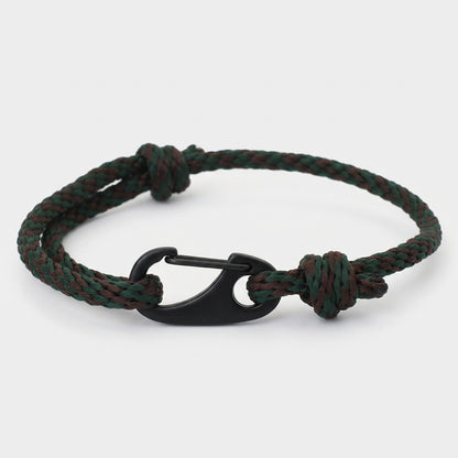 New Handmade Ethnic String Bracelet For Men Marine Fabric Nautical Braslet Black D Buckle Climbing Rope Braclet Beach Pulseria deideas