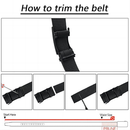 Men's Belt Automatic Metal and Nylon Buckle Casual Sports Outdoor Work Belt deideas