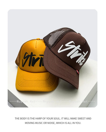 Printed Letter Trucker Cap – Adjustable Unisex Hat, 52–60 cm