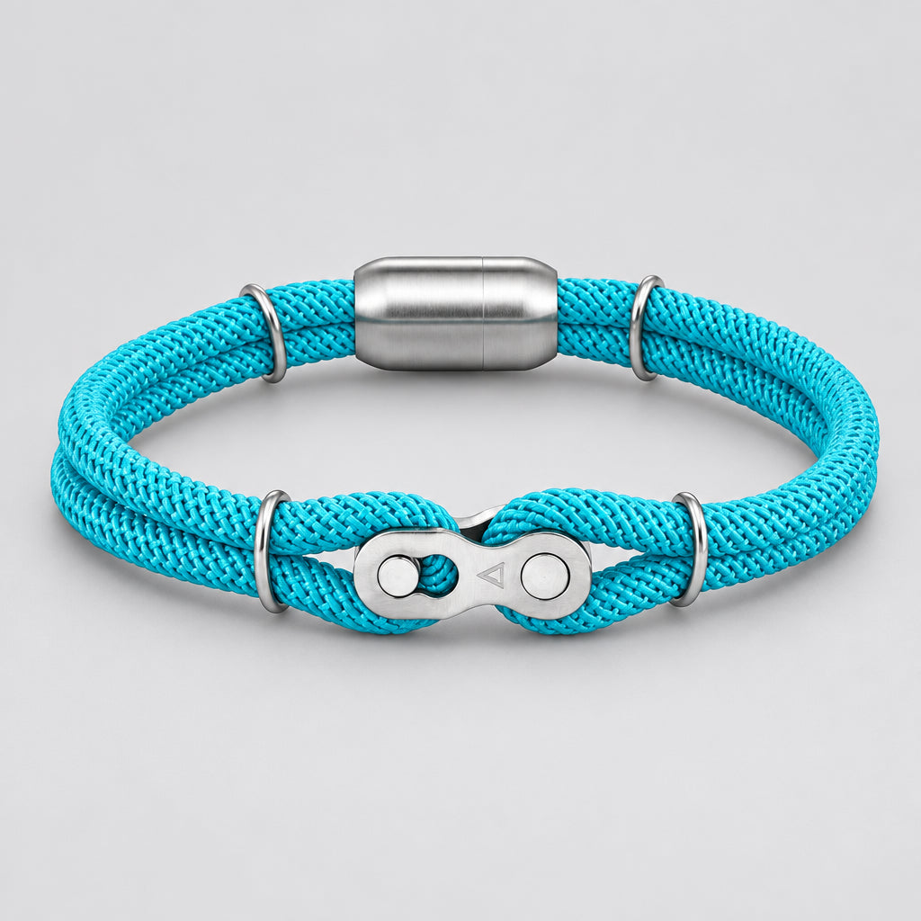 Biker Chain Magnetic Bracelet Rugged Rope & Rock Style deideas