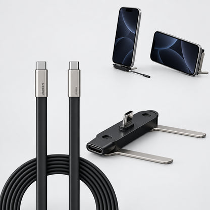 240W USB-C Cable & Folding Phone Stand Adapter – Set Options