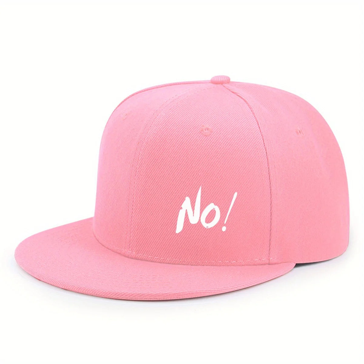 “No!” Graphic Flat-Brim Cap – 14 Colors