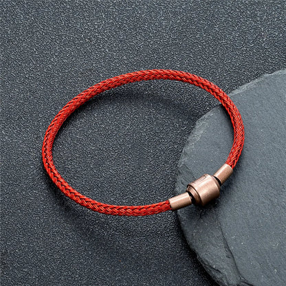 Braided Steel Cable Bracelet – 22 Colors, 19–23 cm